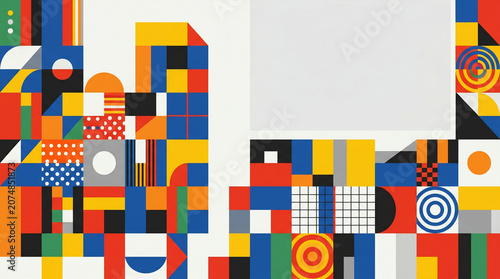 Colorful modular geometric blocks and line