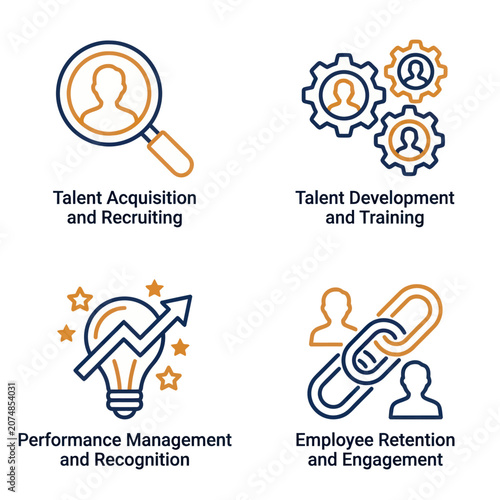 Human Resources Management Concepts Icons.