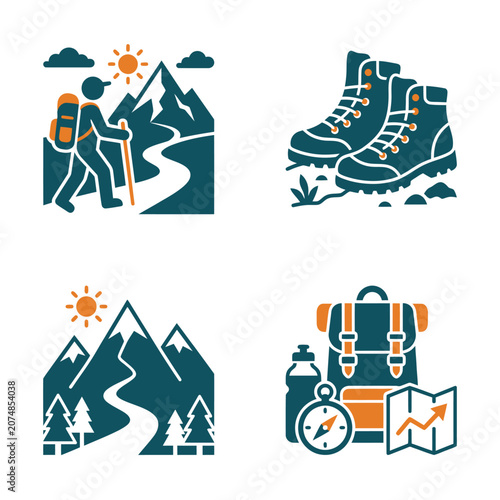 Hiking Boots And Travel Accessories.