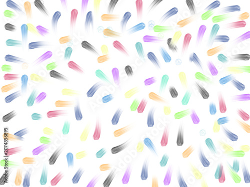 Abstract Colorful Crystal Pattern White Background Digital Art