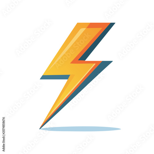 Flat design lightning bolt vector icon