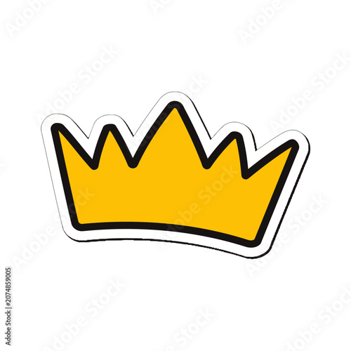 Yellow cartoon crown vector illustration
