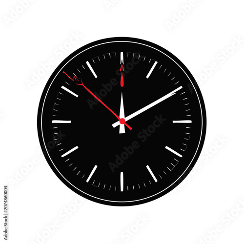 Minimalist Analog Clock Vector