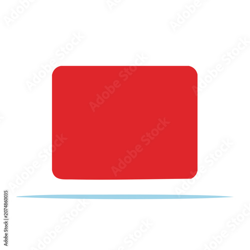 Red flat laptop icon on transparent background