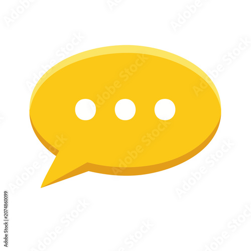 Yellow speech bubble icon with three dots