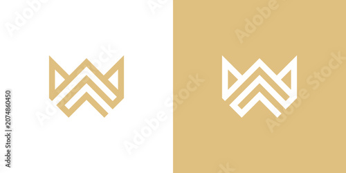 logo design combination arrow and crown, design vector icon idea