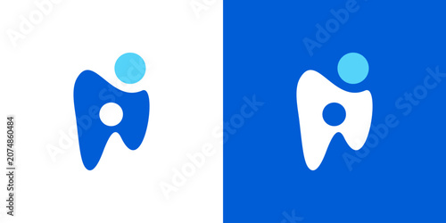 logo design combining dental and people, design vector icon idea