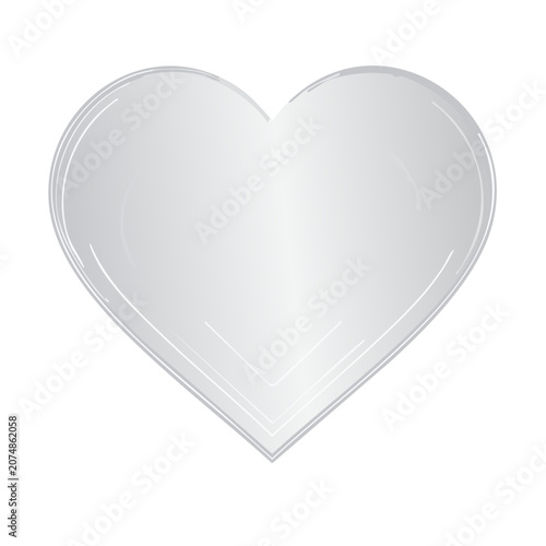 Minimalist white heart vector icon