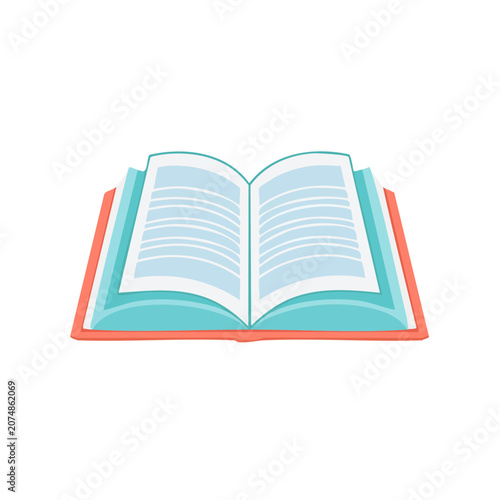 Open book flat vector illustration