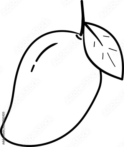  Mango fruit drawing outline.