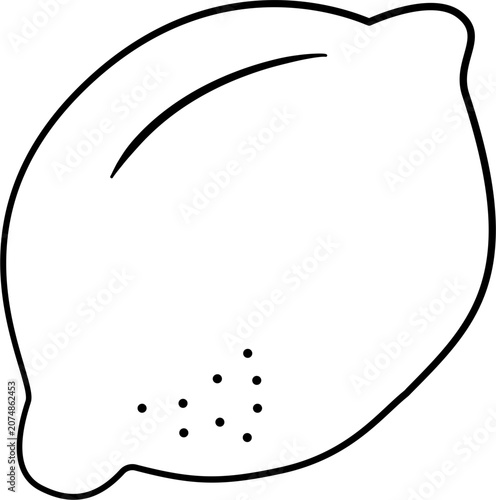 Lemon fruit drawing outline.