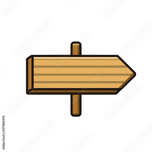 Wooden directional signpost with arrow