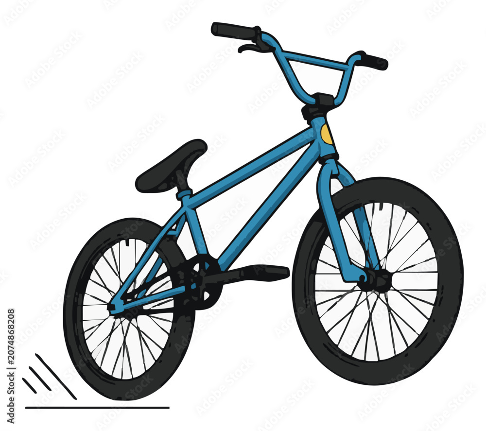Fototapeta premium BMX bike floating in dynamic low angle. Generative AI