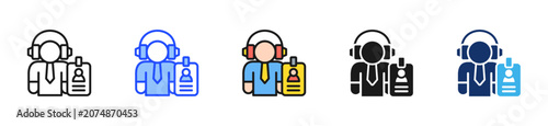 Foto Sales Agent Icon Collection With Multiple Styles