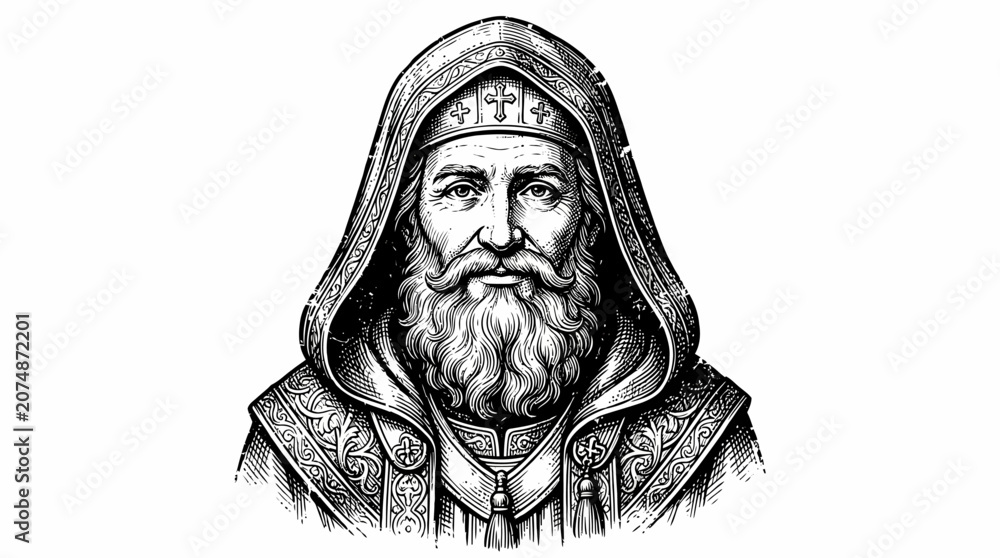 Fototapeta premium Illustration of a bearded man.