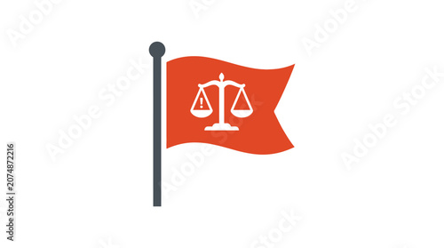 Flag displays a symbol of justice.