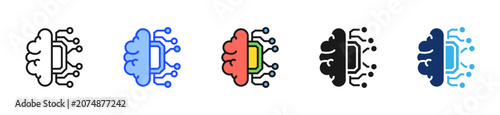 Ai Integration Icon Collection With Multiple Styles