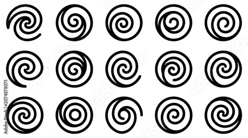 Black swirls on white background.