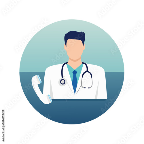Flat vector illustration of a doctor