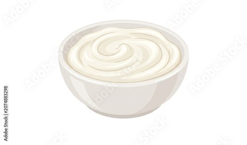 Cuadro en lienzo A bowl of creamy white yogurt