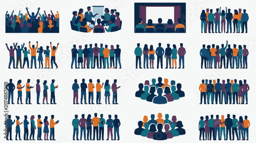 фотографія Group Team Meeting Illustrations.