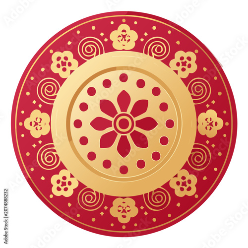Traditional Asian Ornamental Mandala Vector Design