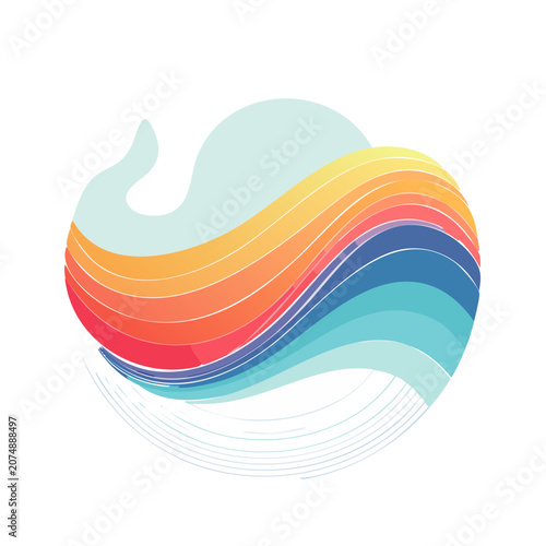 Colorful Abstract Wave Vector Design