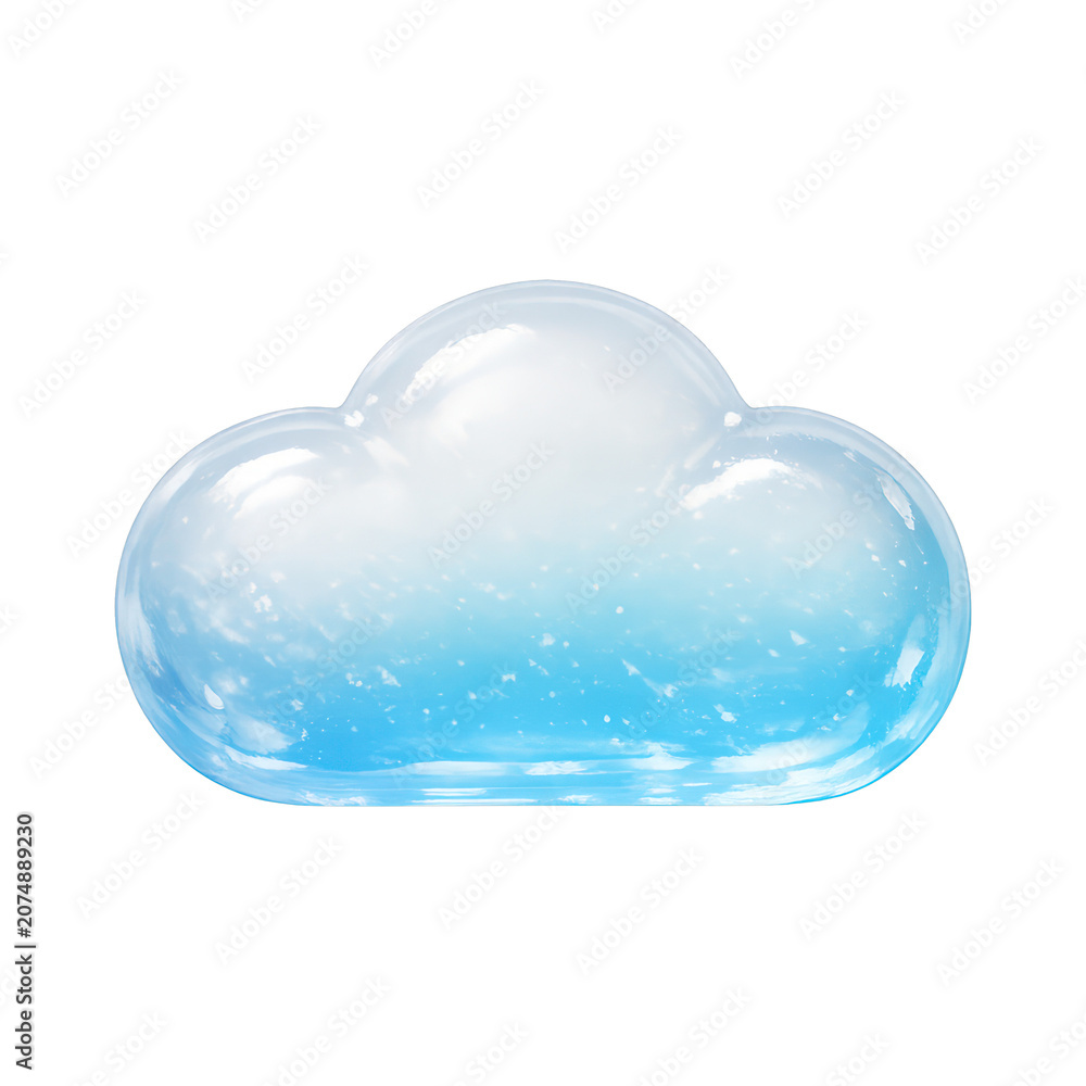 Obraz premium PNG Glossy cloud with gradient effect.
