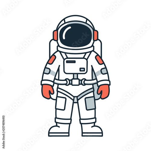 Flat illustration of an astronaut in a space suit