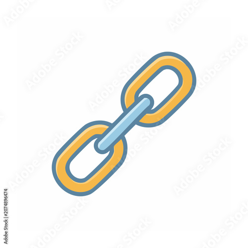 Flat vector icon of a chain link