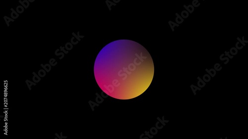 Abstract Gradient Color Sphere on Black Background – Minimal Neon Glow Circle Animation