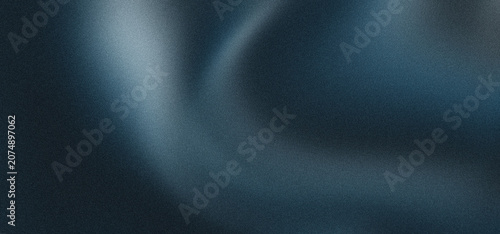 Abstract dark blue textured background with soft light gradient and grainy noise effect, elegant metallic surface with subtle curves and shadows