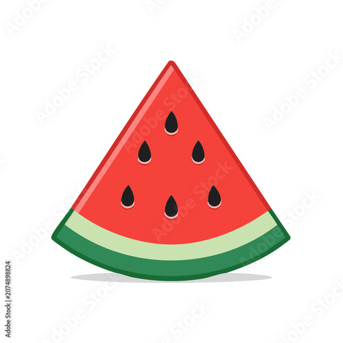 Watermelon slice flat vector illustration