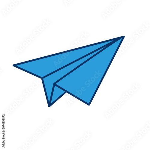 Blue paper airplane vector illustration