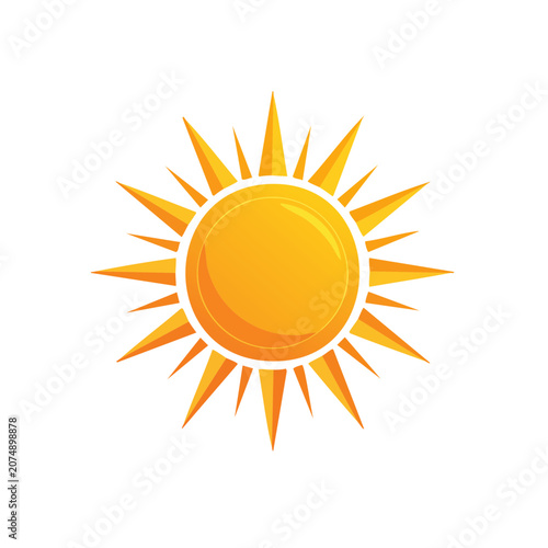 Bright sun with rays vector illustration
