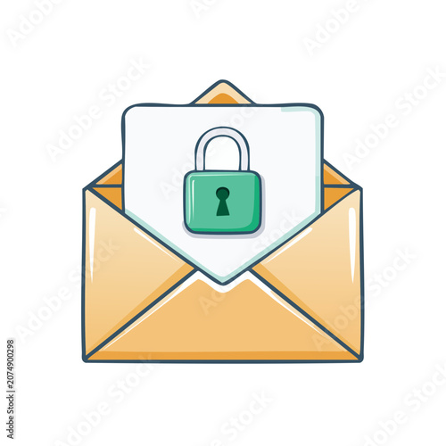 Locked envelope with padlock icon
