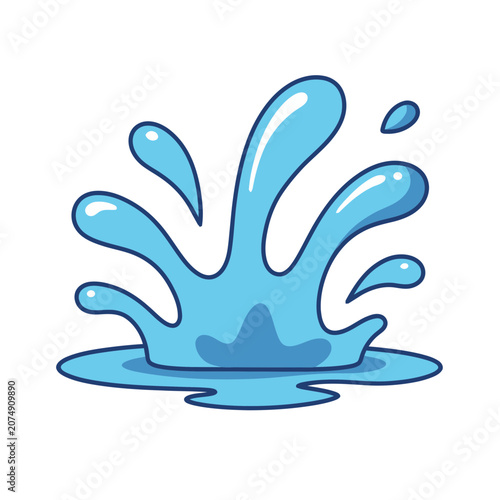 Blue water splash vector illustration