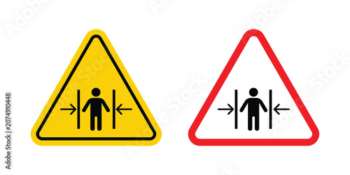 Fotografie Risk of crushing warning sign