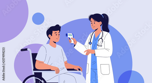 Medical Professional Checking the Patient's Temperature with Digital Infrared Thermometer