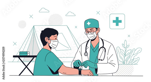 Medical Professional Checking the Patient's Wrist: Health Care And Wellness Concept
