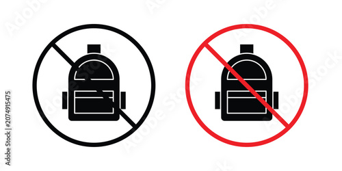 Tableau sur toile No backpacks allowed sign