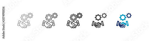 Cuadro en lienzo alliance icon set consisting of multiple styles vector illustration