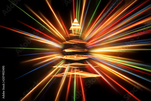 Glowing Abstract Holiday Starburst Tree