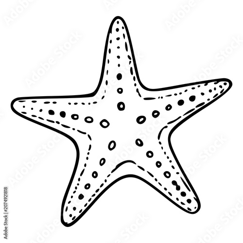 simple hand drawn sea star fish sketch design