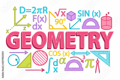 Colorful Geometry Math Symbols and Shapes Illustration