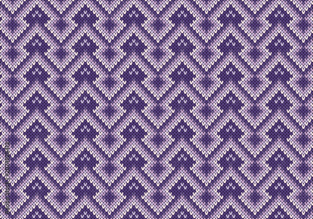 Fototapeta premium Knitting seamless patterns. Geometric knitted yarn pattern design for wrapping. Colorful cotton textile and silk pattern for background, wallpaper. Asia knit fabric pattern for decoration.