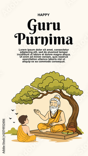 Design to commemorate Guru Purnima with students