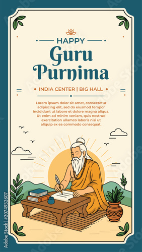 Greeting design for Guru Purnima with Story size