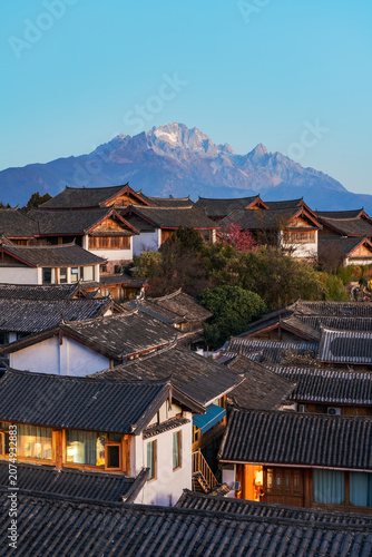 Aerial view of the Old Town of Lijiang, Yunnan Province, China On January 12th, 2026