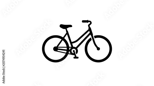 Black silhouette of a hybrid commuter bicycle.